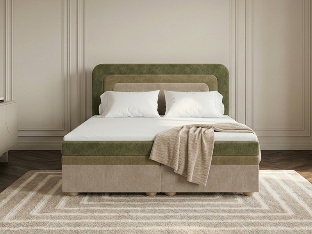 Lit coffre OPALINE tissu texturé