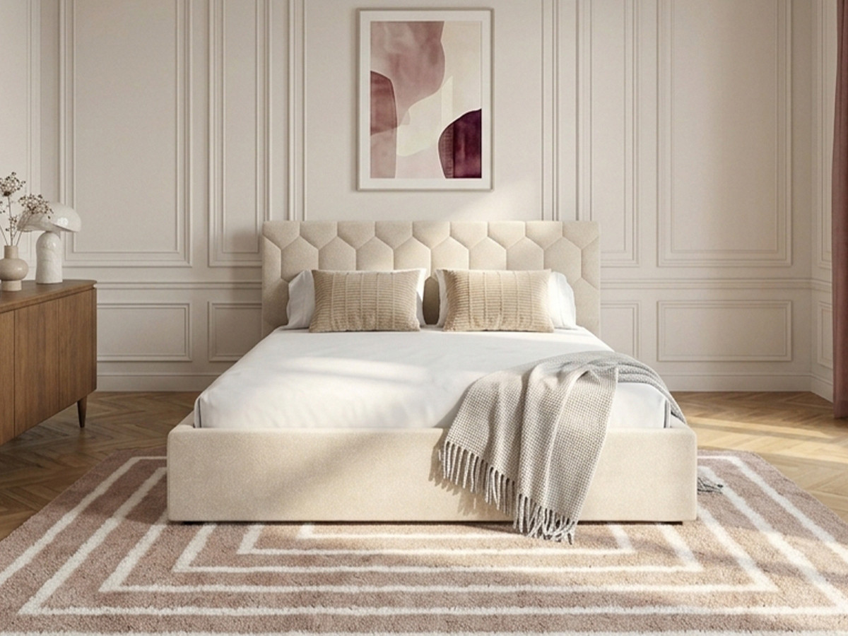 Lit coffre ROCCA tissu chenille