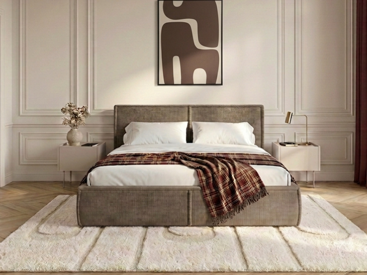 Lit coffre PALATIUM tissu velours