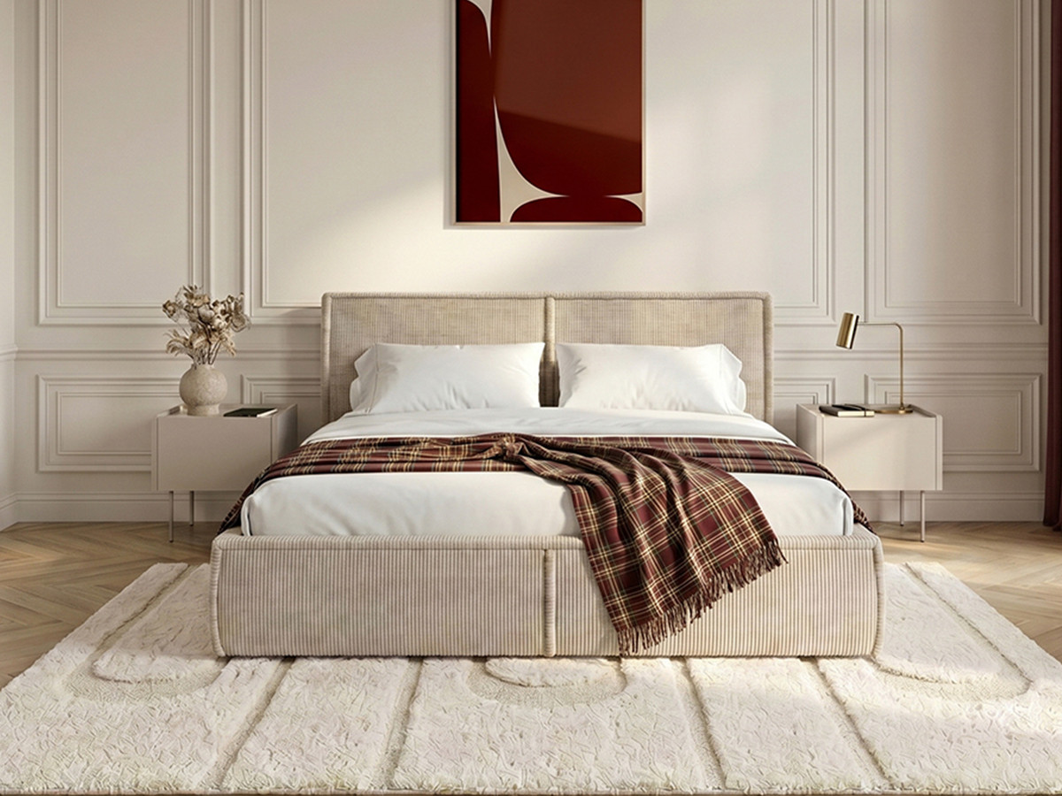 Lit coffre PALATIUM tissu velours