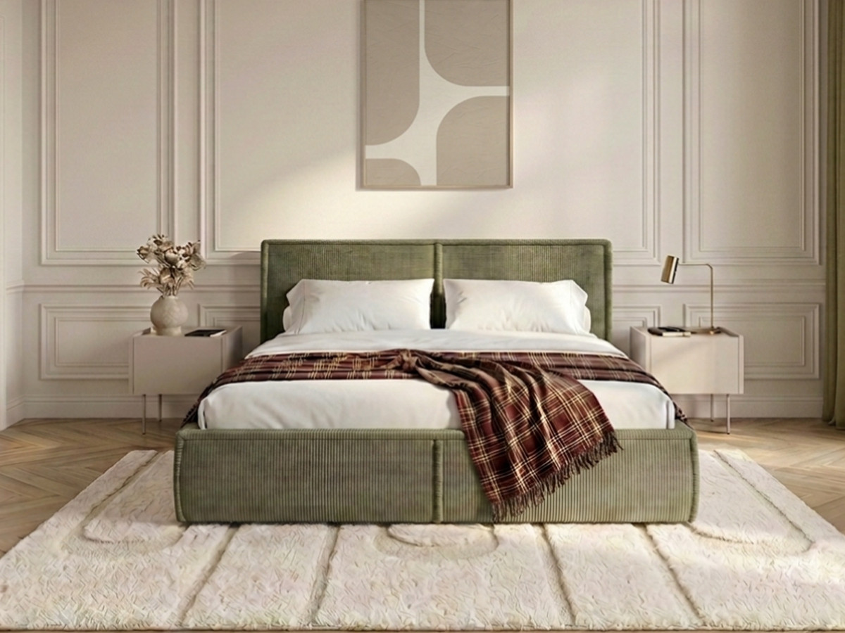 Lit coffre PALATIUM tissu velours