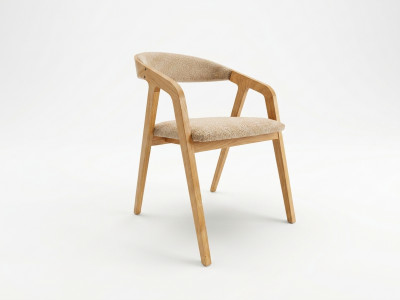 Lot de 2 chaises en bois de chêne PRISCA tissu bouclette