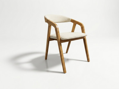 Lot de 2 chaises en bois de chêne PRISCA tissu bouclette