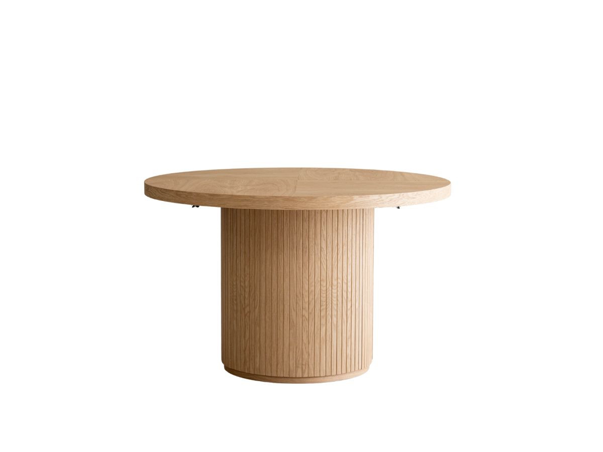 PRADO Eetkamerset met verlengbare tafel 120 tot 204 cm + set BASTIDE stoelen met massief eiken fineer