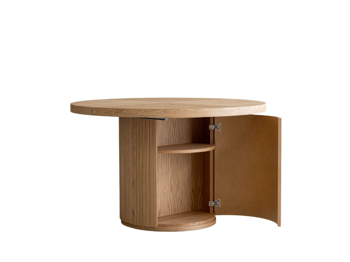 PRADO Eetkamerset met verlengbare tafel 120 tot 204 cm + set BASTIDE stoelen met massief eiken fineer