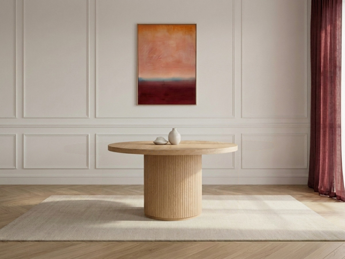Ensemble PRADO avec table à manger extensible avec rangements 120 à 204 cm + lot de chaises BASTIDE placage marron clair — vue 5