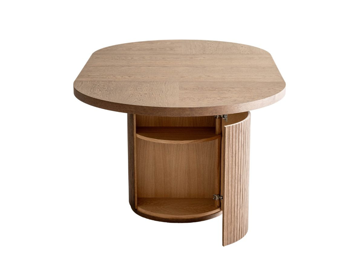 PRADO Eetkamerset met verlengbare tafel 120 tot 204 cm + set BASTIDE stoelen met massief eiken fineer