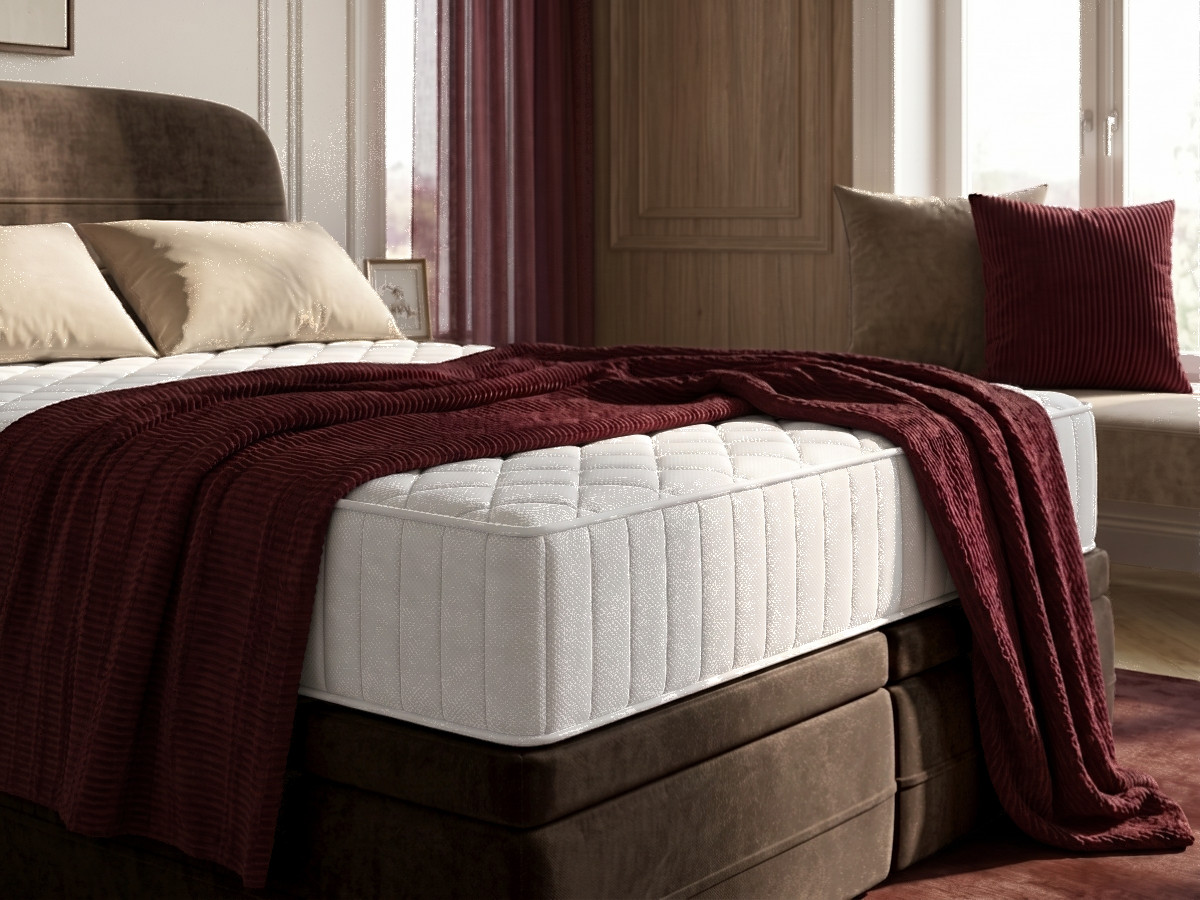 Set met boxspring met opbergruimte VELORA in glad fluweel + matras