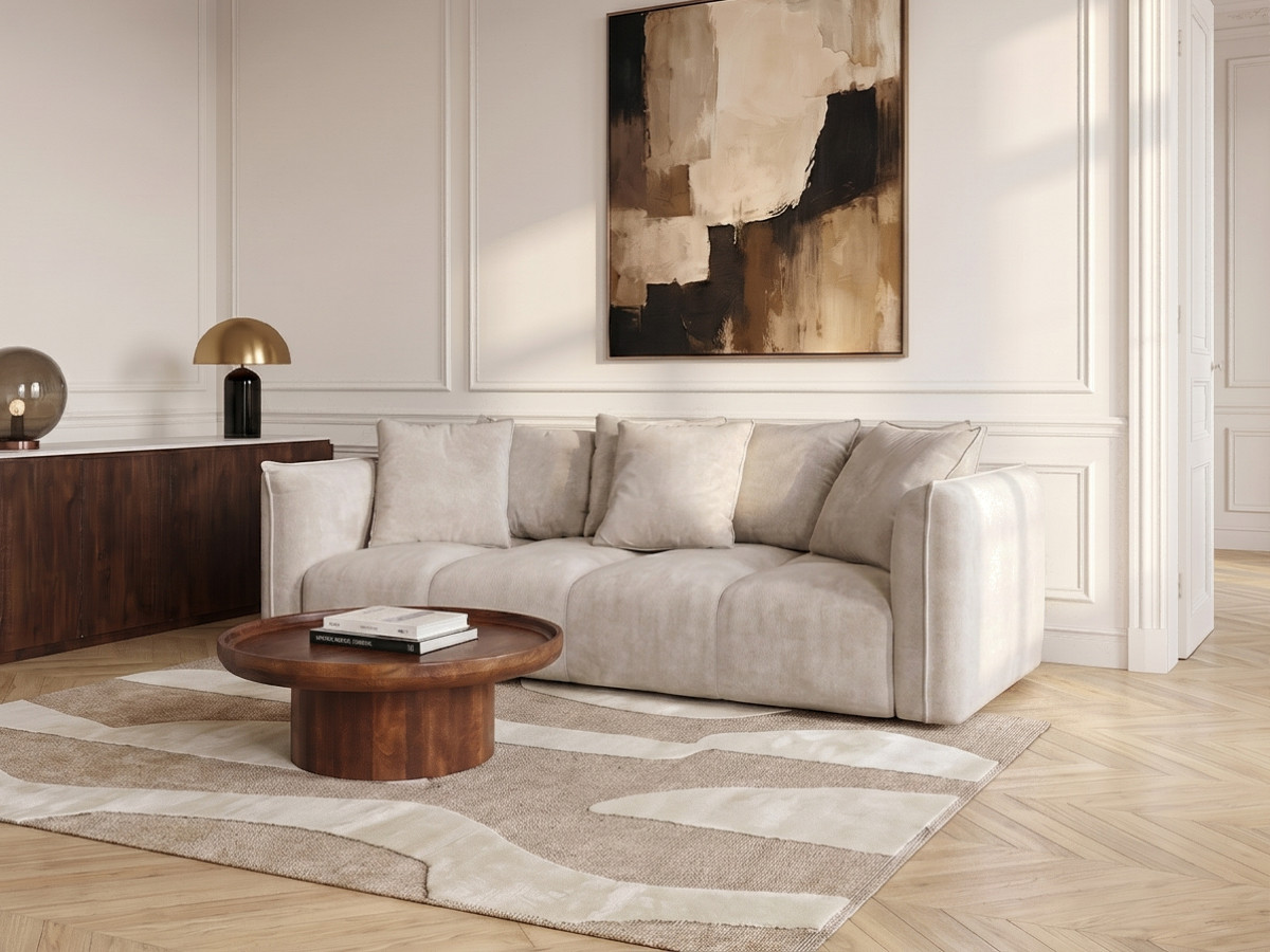 Canapé droit fixe 3 places assise profonde HARLEM