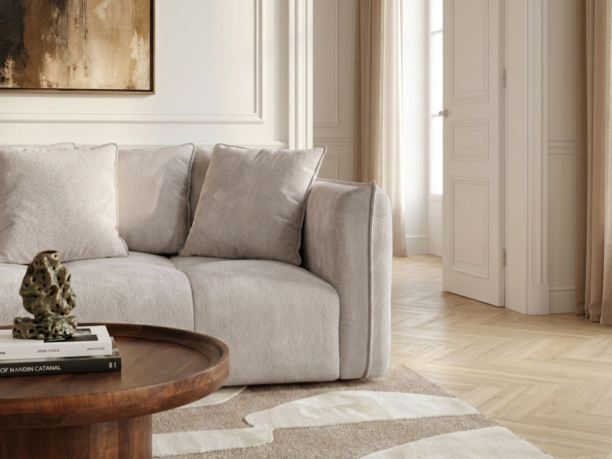 Canapé droit fixe 3 places assise profonde HARLEM