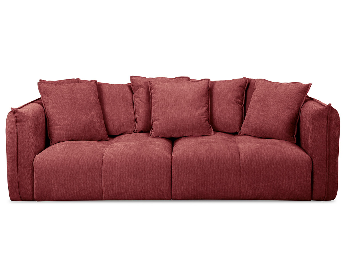 vaste 3-zitszetel met diepe zit harlem gekleurd rood