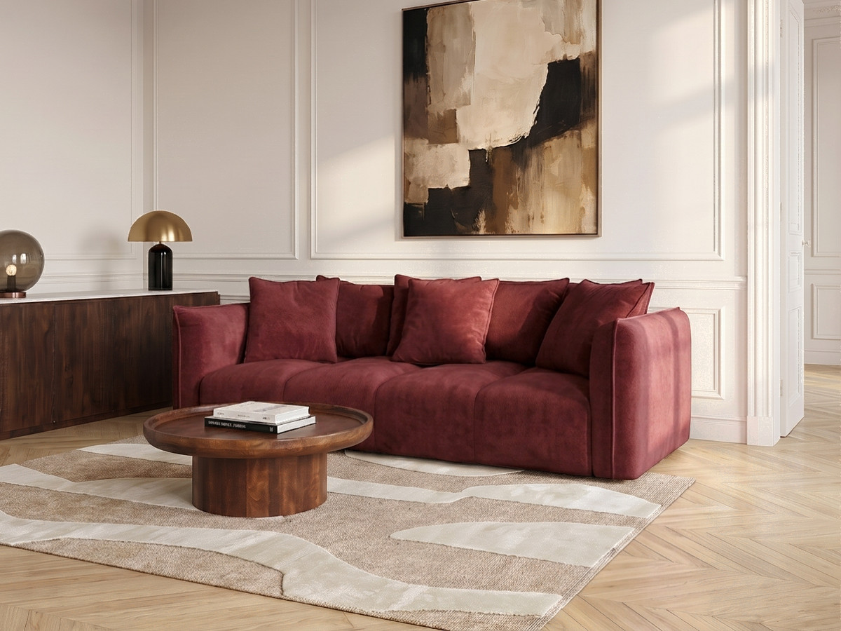 Canapé droit fixe 3 places assise profonde HARLEM