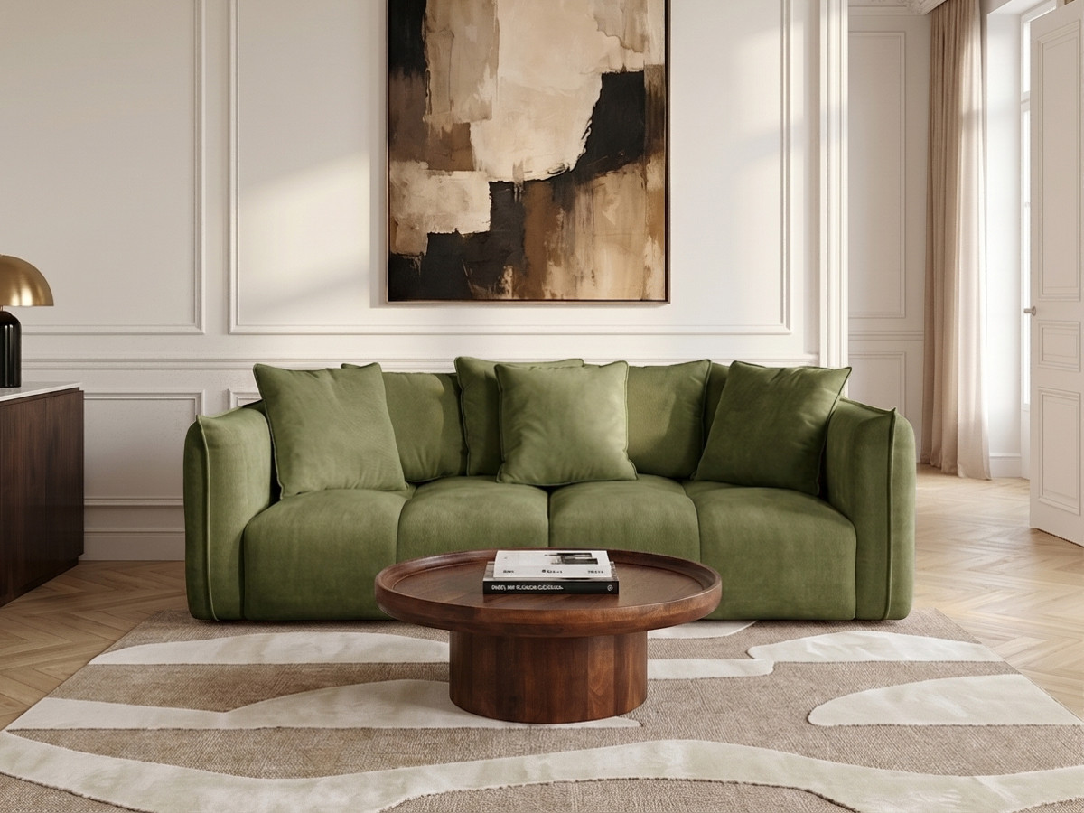 Canapé droit fixe 3 places assise profonde HARLEM