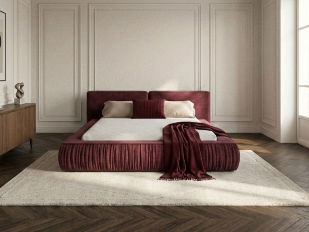 MARQUISE-opbergbed van glad veloursweefsel