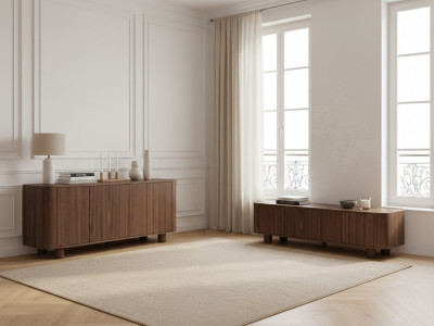 Ensemble MALO avec buffet 180 cm + meuble TV 180 cm placage chêne massif