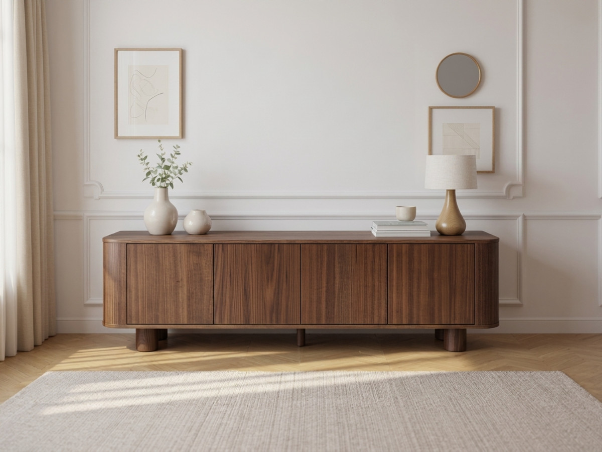 Ensemble MALO avec buffet 180 cm + meuble TV 180 cm placage chêne massif
