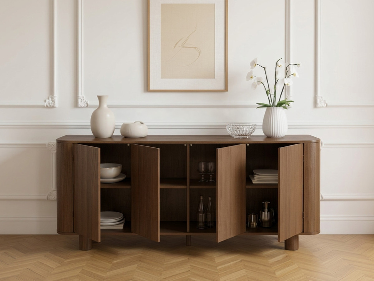 Ensemble MALO avec buffet 180 cm + meuble TV 180 cm placage chêne massif