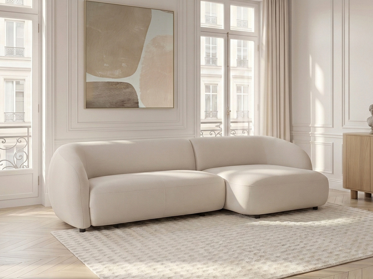 Canapé d'angle convertible avance-recule électrique HALO tissu lisse