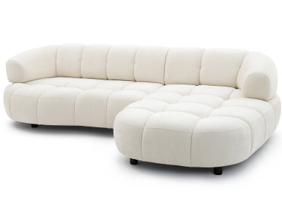 Canapé d'angle convertible avance-recule électrique LOVELY tissu chenille