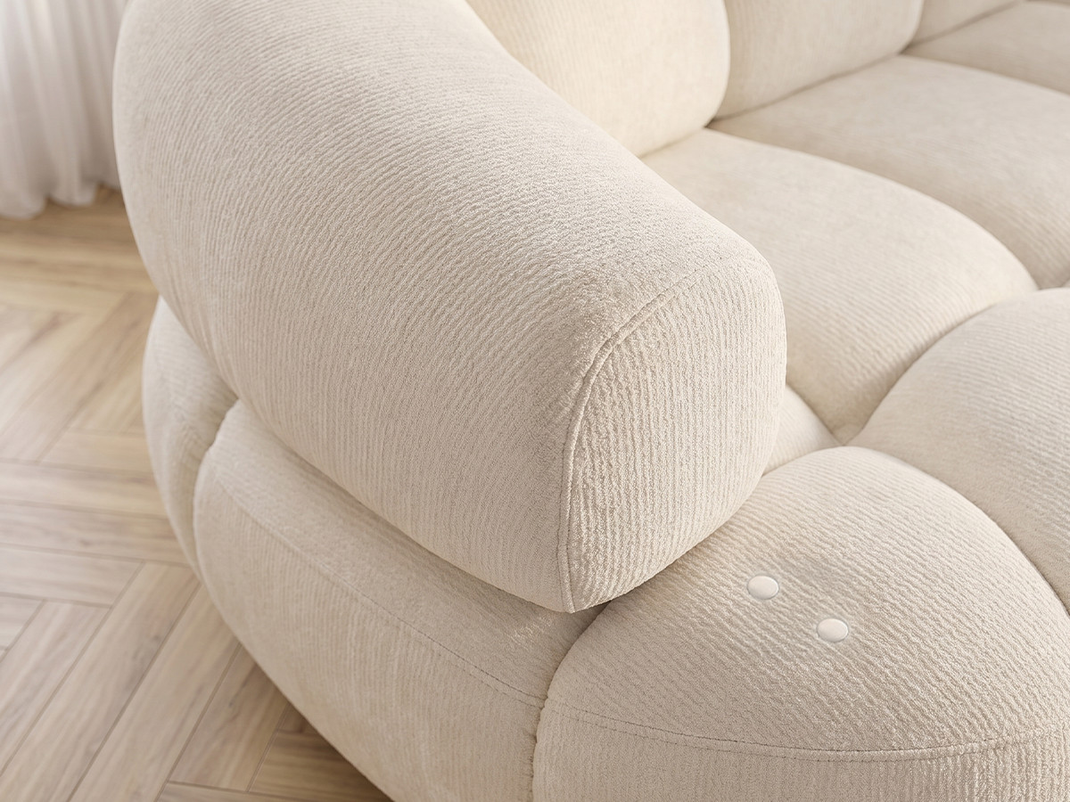 Canapé d'angle convertible avance-recule électrique LOVELY lisse beige — vue 5