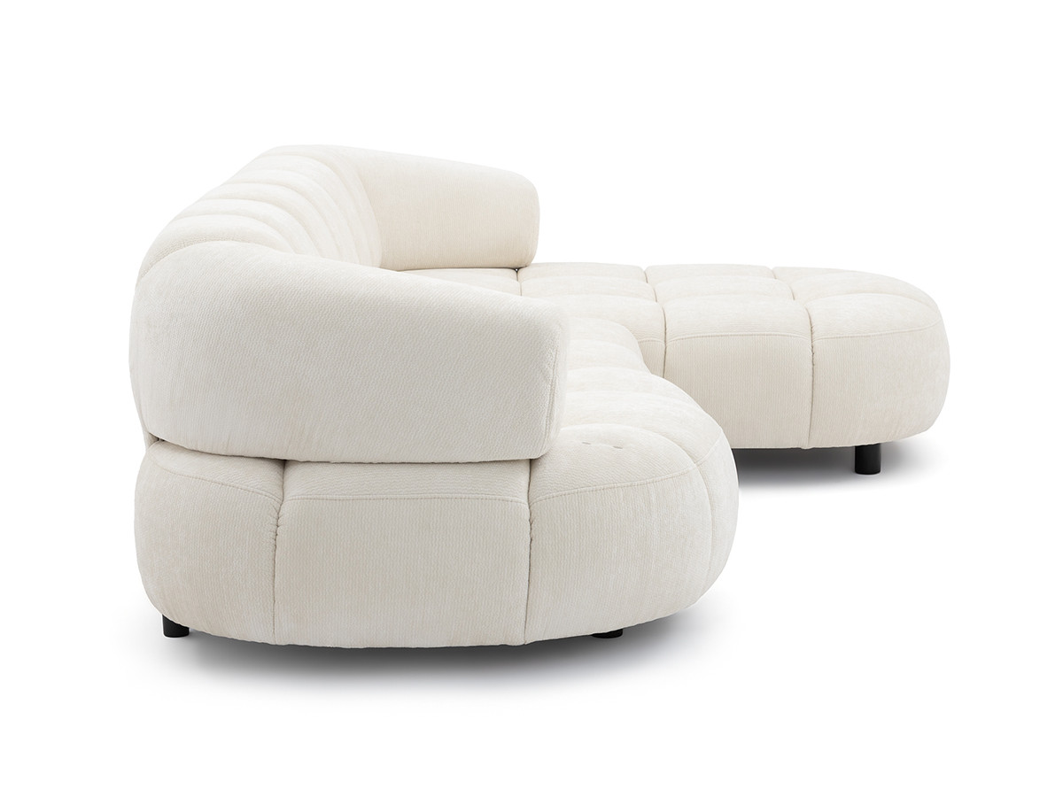 Canapé d'angle convertible avance-recule électrique LOVELY tissu lisse