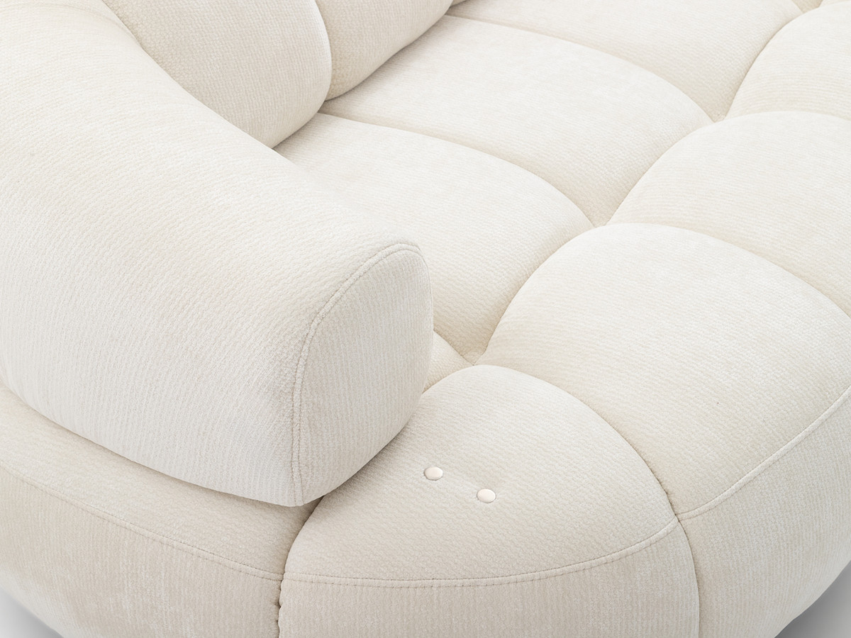 Canapé d'angle convertible avance-recule électrique LOVELY tissu lisse