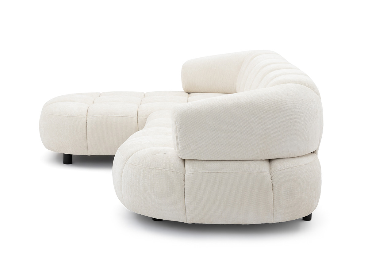 Canapé d'angle convertible avance-recule électrique LOVELY tissu lisse