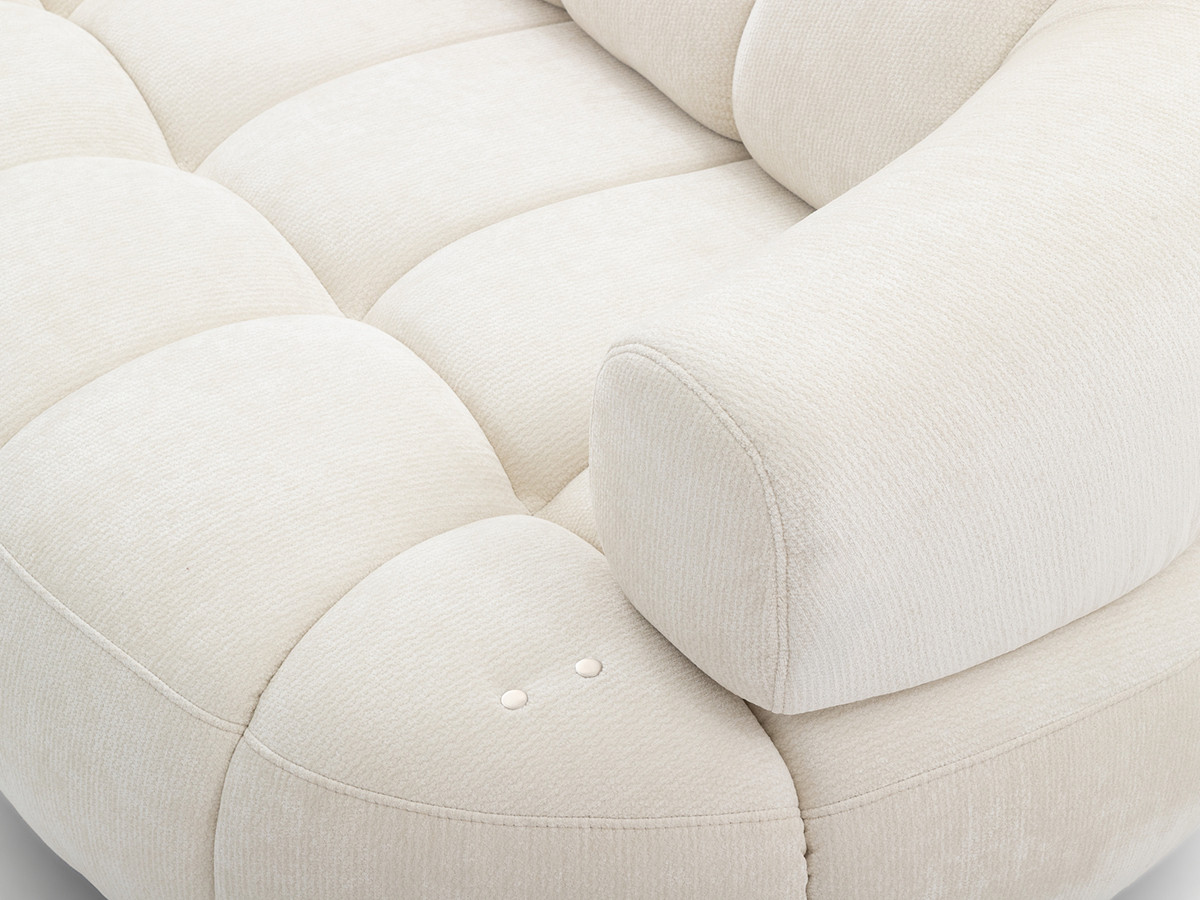 Canapé d'angle convertible avance-recule électrique LOVELY tissu lisse