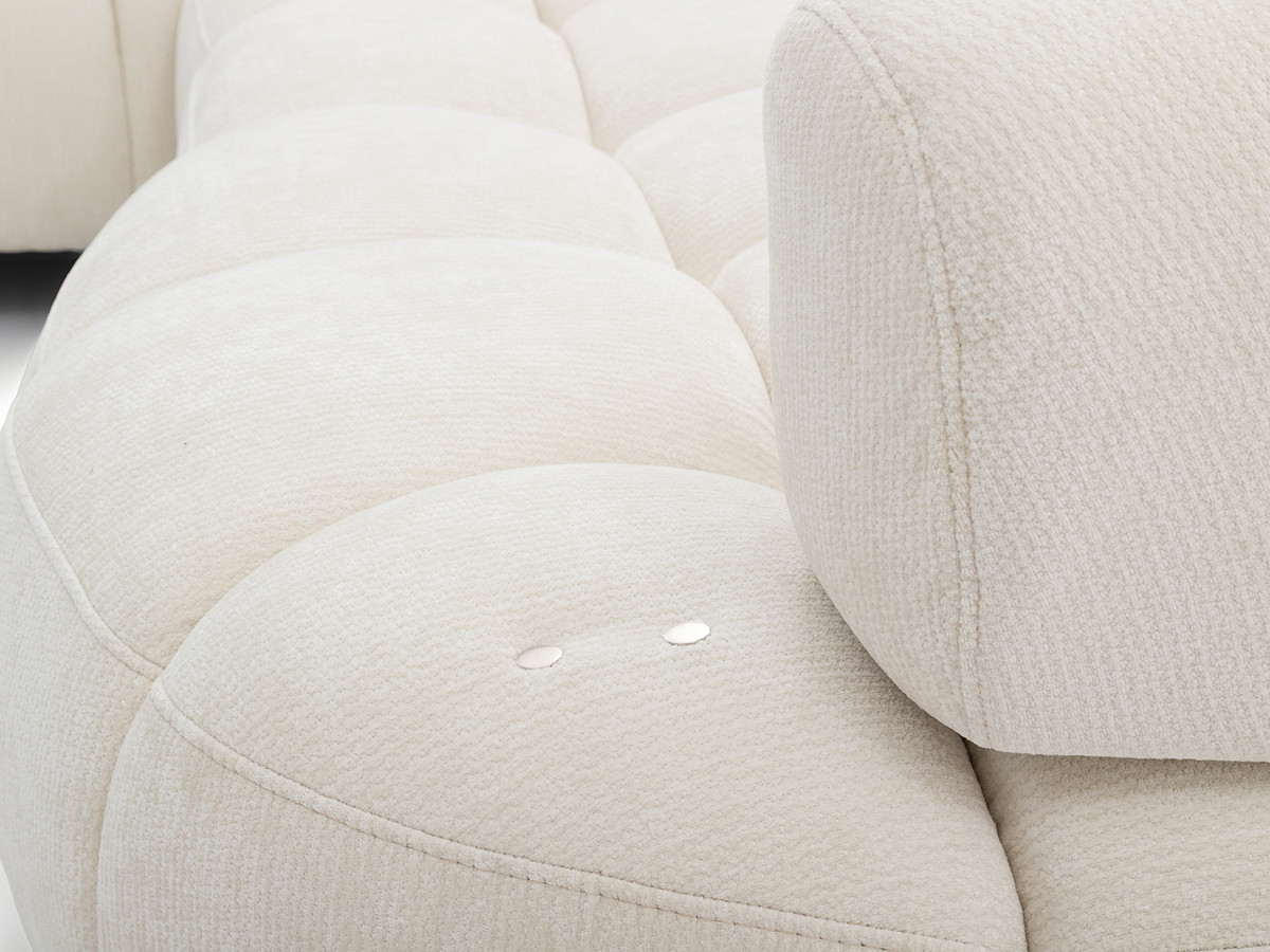 Canapé d'angle convertible avance-recule électrique LOVELY tissu lisse