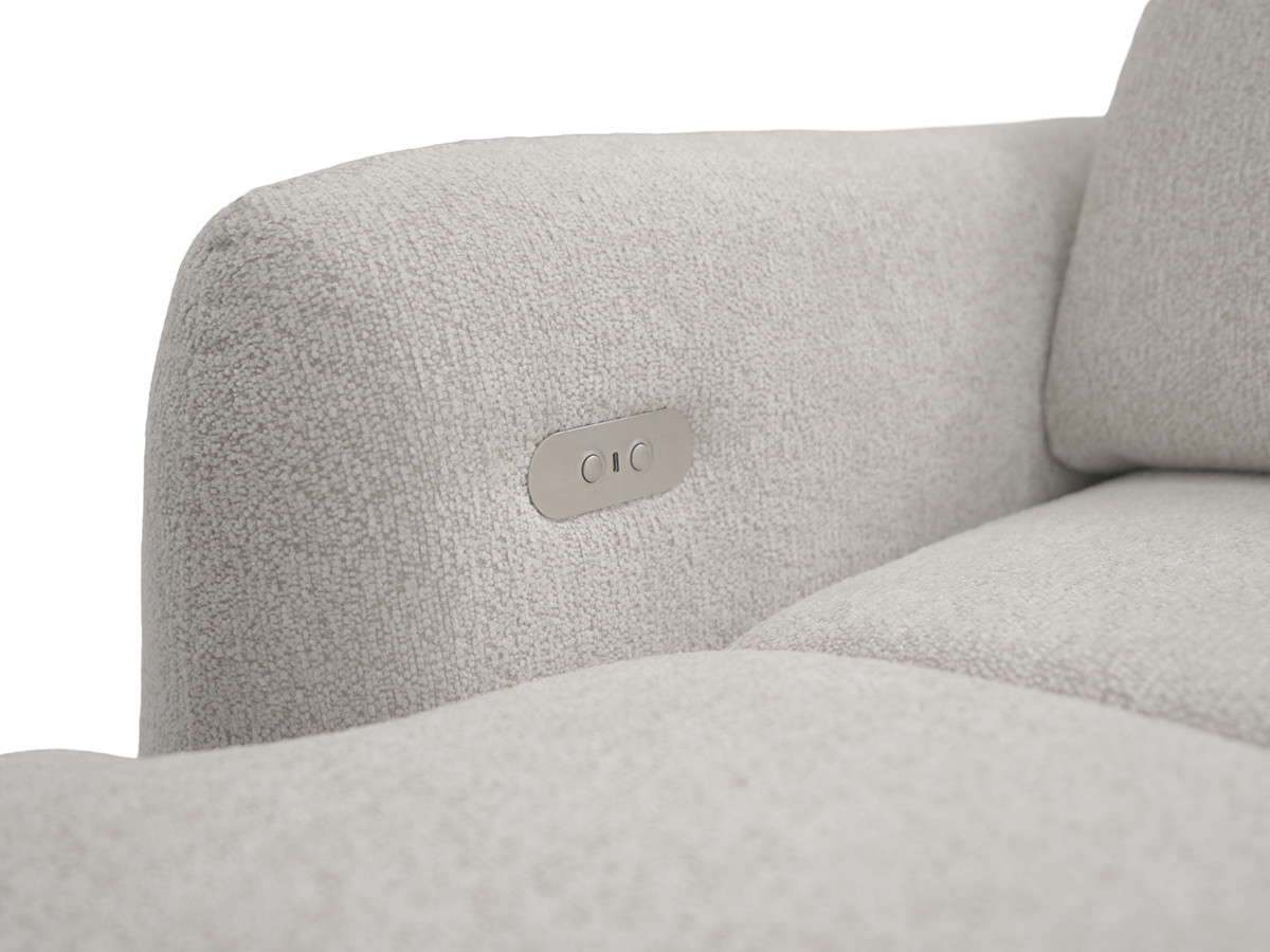 Canapé d'angle convertible avance-recule électrique RUBY tissu chenille