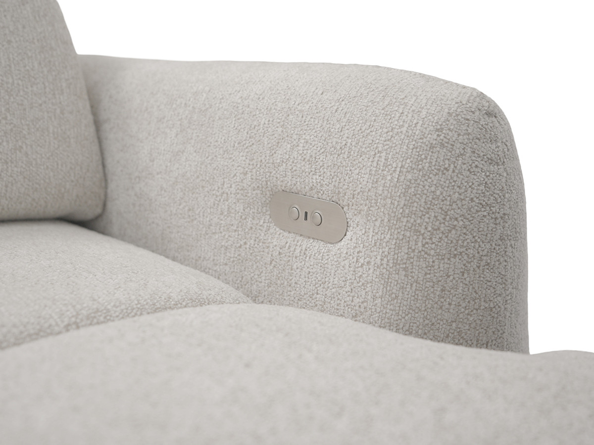 Canapé d'angle convertible avance-recule électrique RUBY tissu chenille