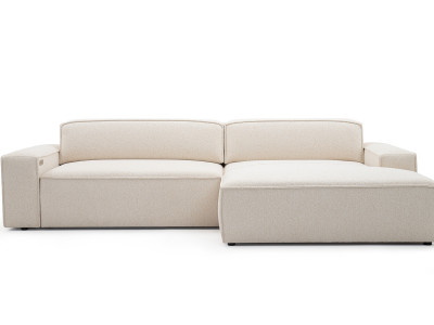 Canapé d'angle convertible avance-recule électrique ABEL tissu chiné