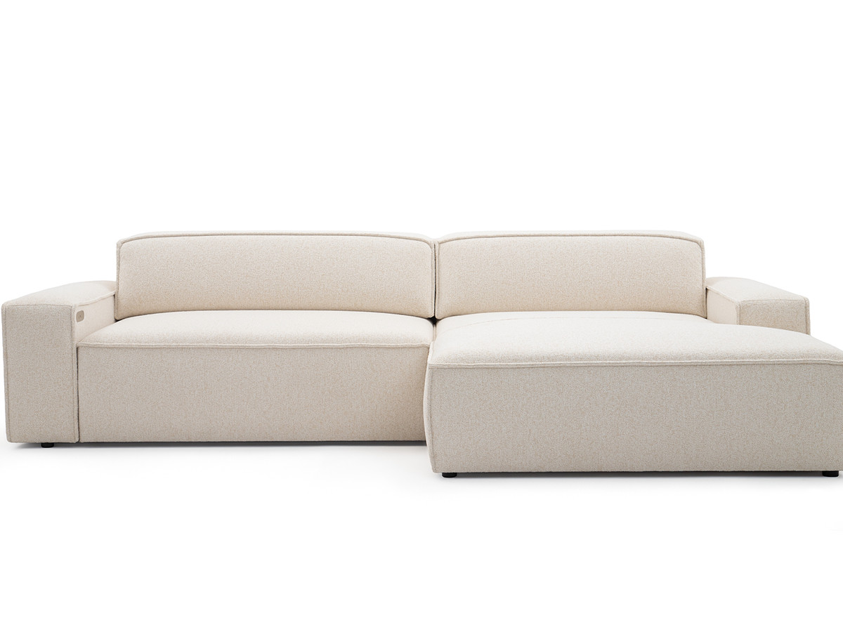 Canapé d'angle convertible avance-recule électrique ABEL tissu chiné