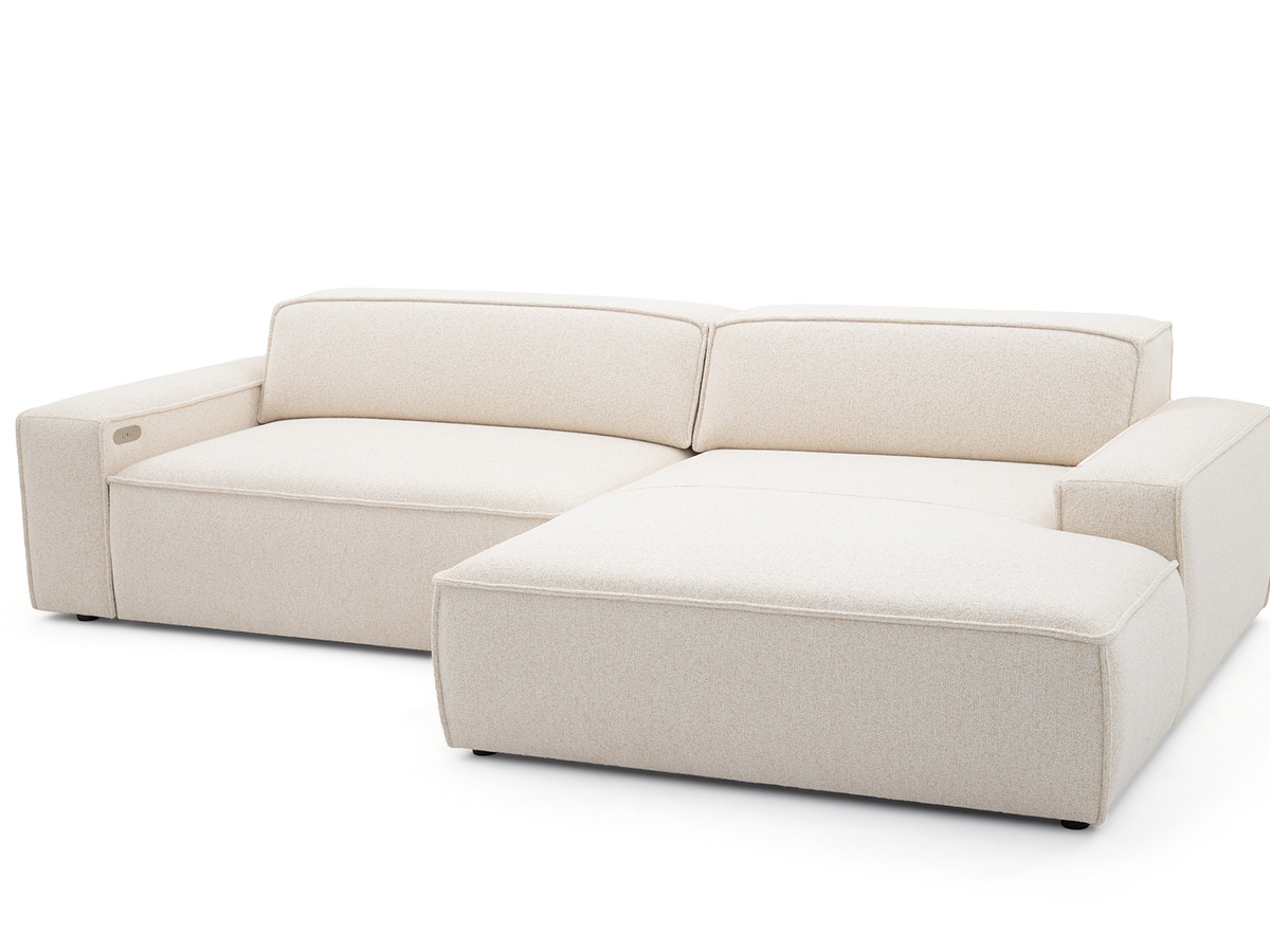 Canapé d'angle convertible avance-recule électrique ABEL tissu chiné