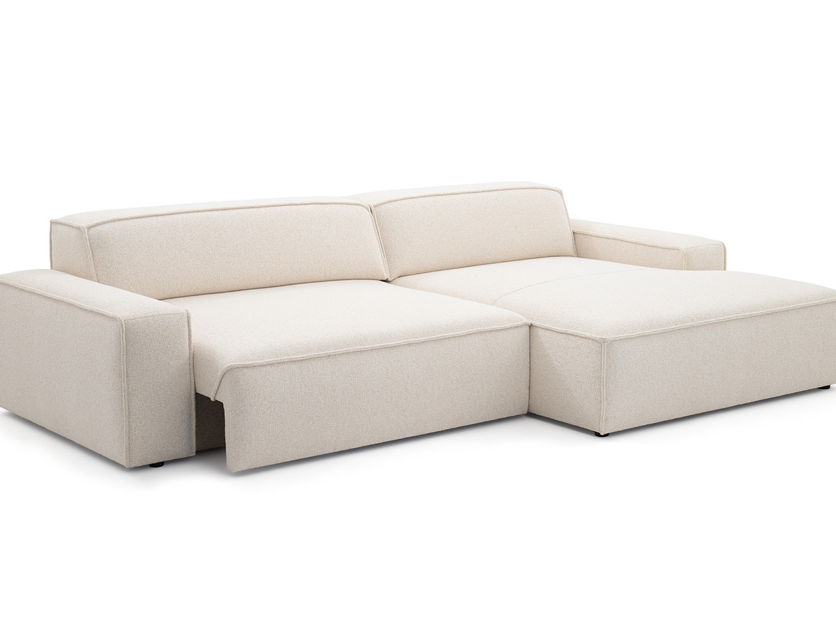 Canapé d'angle convertible avance-recule électrique ABEL tissu chiné