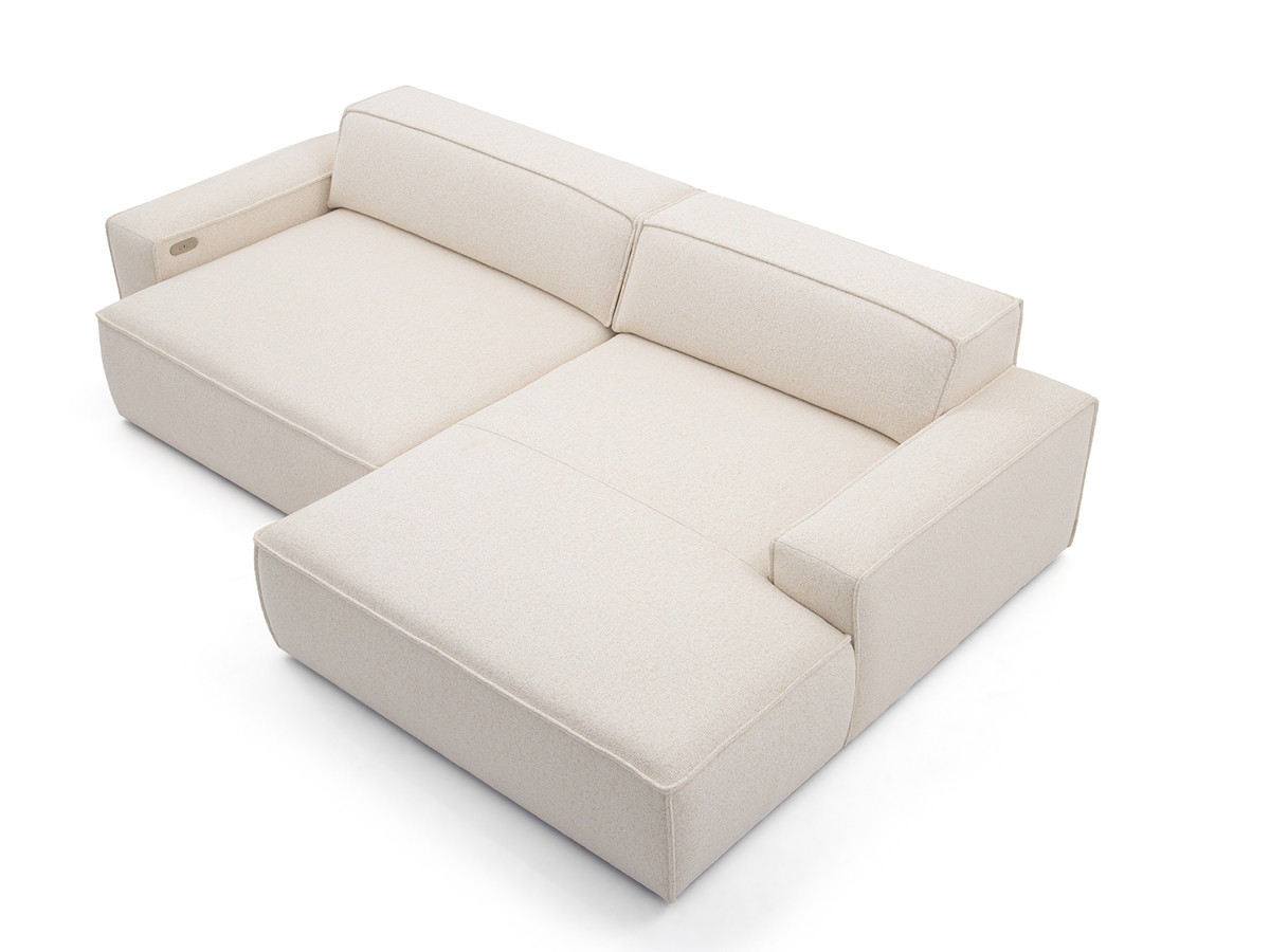 Canapé d'angle convertible avance-recule électrique ABEL tissu chiné