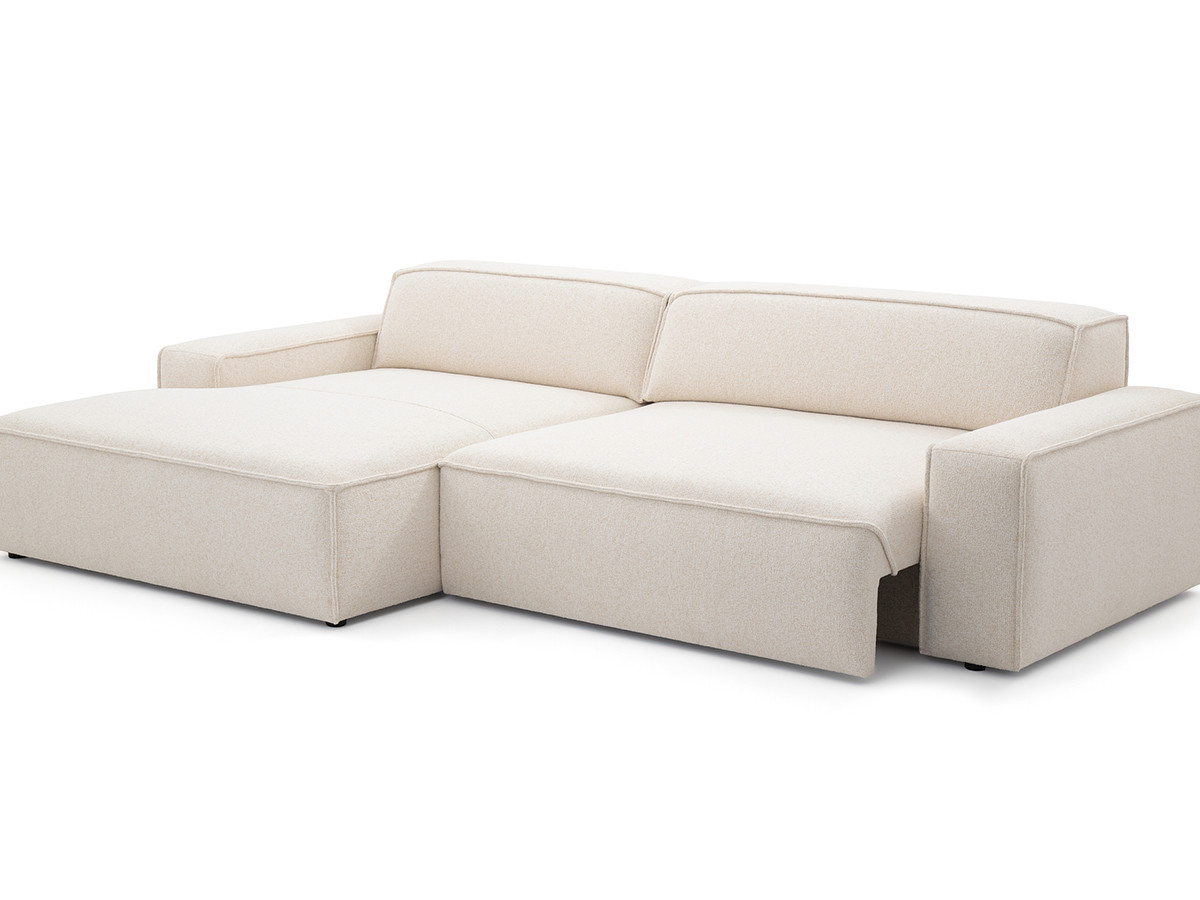 Canapé d'angle convertible avance-recule électrique ABEL tissu chiné