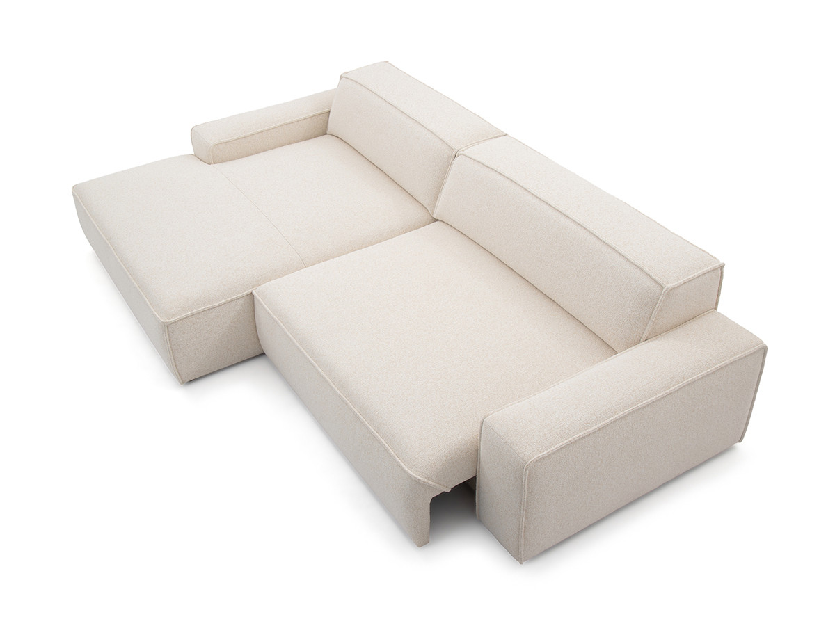 Canapé d'angle convertible avance-recule électrique ABEL tissu chiné