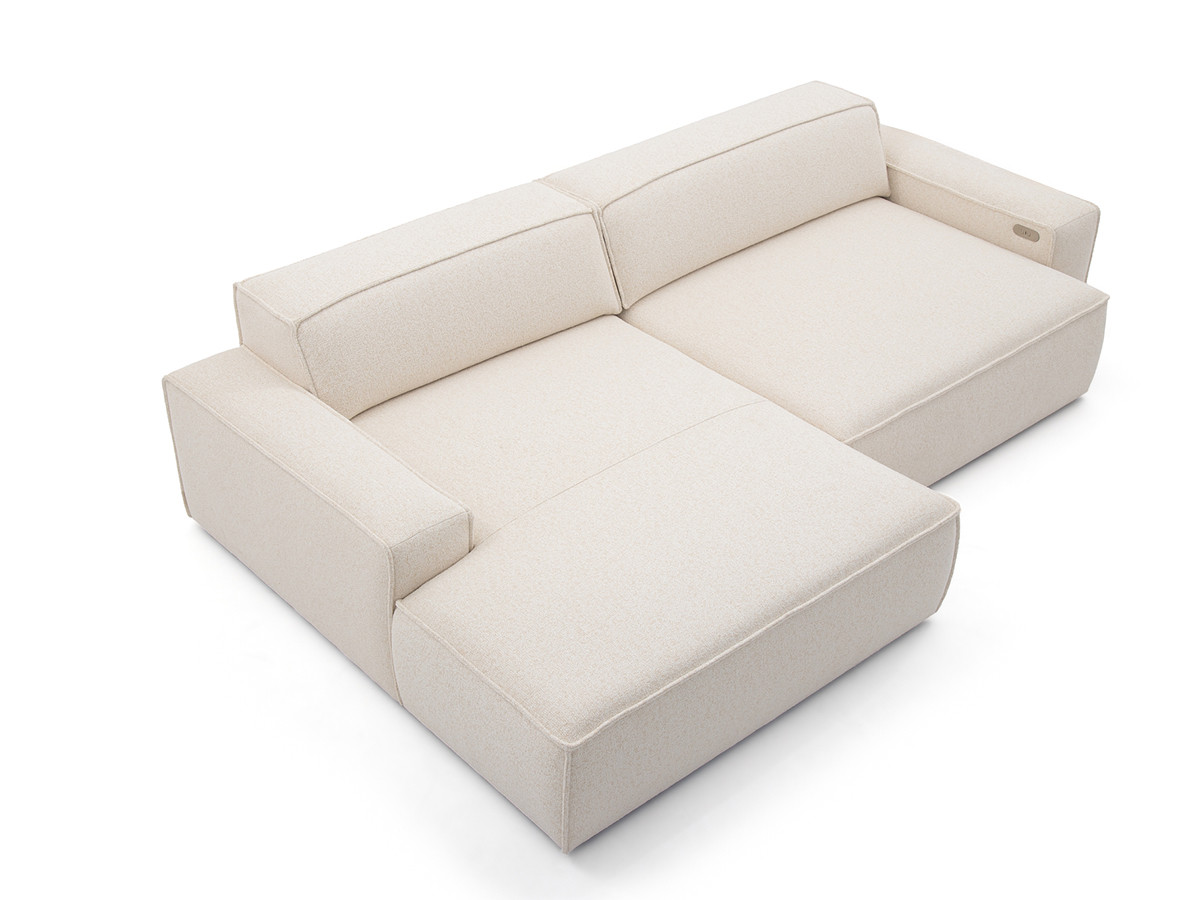 Canapé d'angle convertible avance-recule électrique ABEL tissu chiné