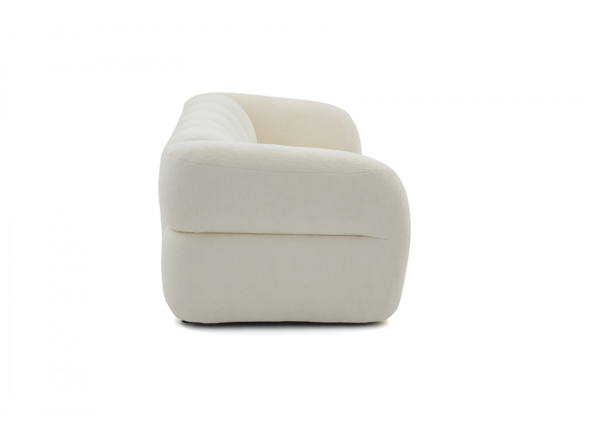 Vaste 3-zits rechte zetel CURVY in chenillestof