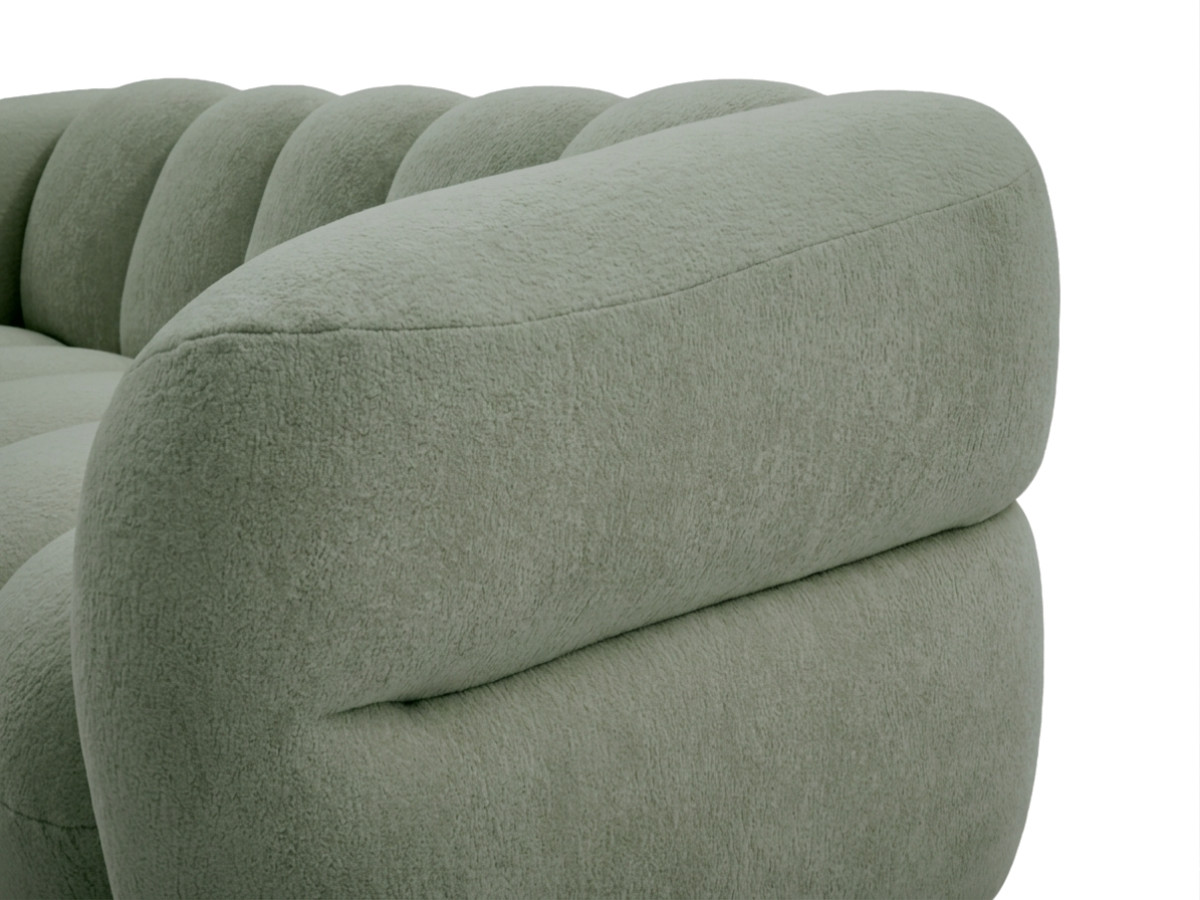 Canapé droit fixe 3 places CURVY tissu chenille