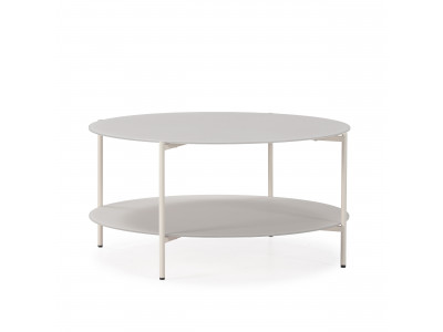 Table basse D.80 cm MELI métal et verre trempé