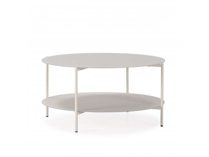 Table basse D.80 cm THOMAS métal et verre trempé