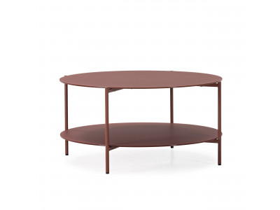 Table basse D.80 cm MELI métal et verre trempé