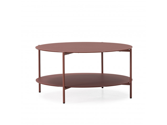 Table basse D.80 cm THOMAS métal et verre trempé