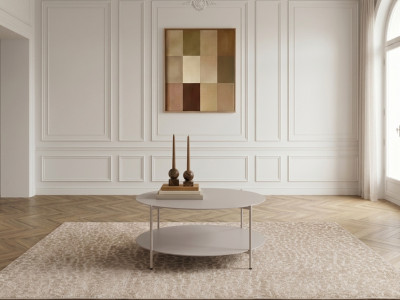 Table basse D.80 cm MELI métal et verre trempé