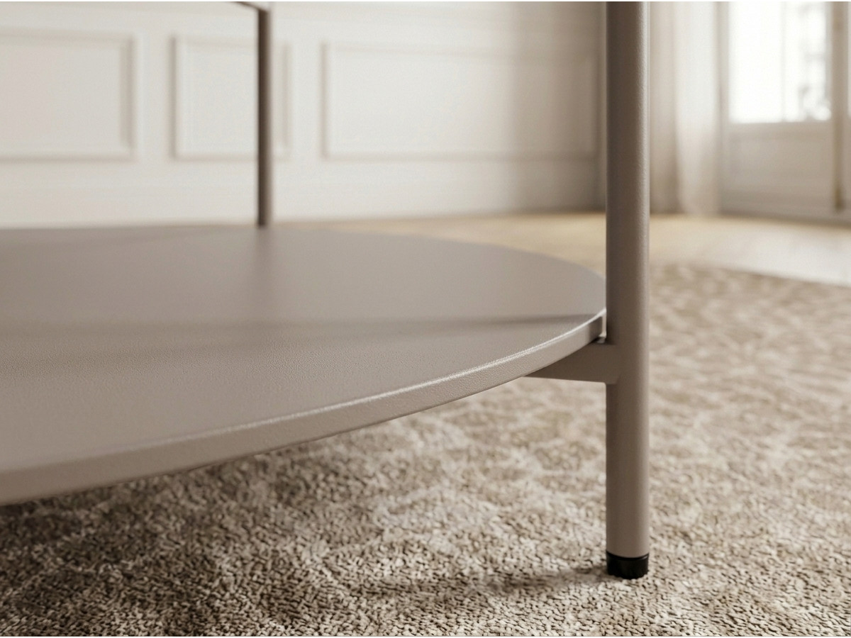 Salontafel D.80 cm MELI van metaal en gehard glas