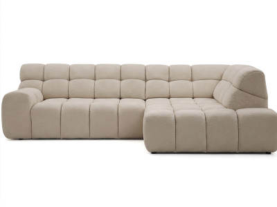 Canapé d'angle L convertible avance-recule électrique ANDRE tissu texturé