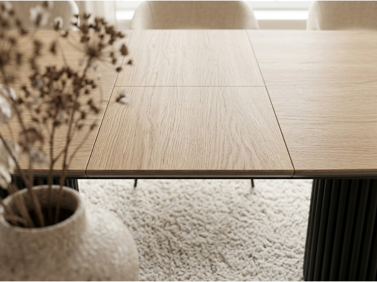Table à manger extensible BRAGA placage chêne massif
