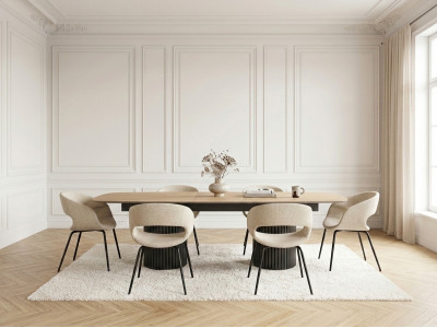 Table à manger extensible BRAGA placage chêne massif